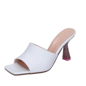 LORENZO MARI Women Sandals White genuine Leather LM039 [box with 9 pairs of shoes of these sizes]