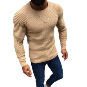 New Arrivals Pullover Men O-neck Solid Color Long Sleeve Warm Slim Sweaters Men Men's Sweater Male Clothing -  200000343