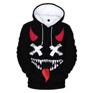 XOXO Pattern Trendy Devil Smiling Face 3D Printed Hoodie Sweatshirts Men Women Fashion Casual Funny Pullovers Hip Hop Hoodies -  200000343