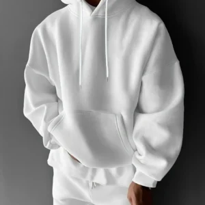 Simple autumn and winter solid color hooded sweatshirt, outdoor pullover, fashionable and suitable for both men and women -  200000343