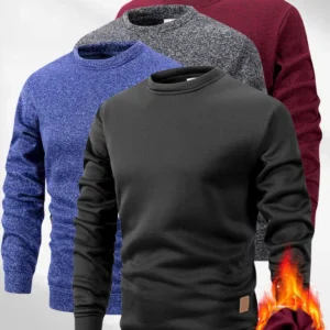 New Men's Sweater Spring Autumn Round Neck Long Sleeve Pullover Casual Sports Sweatshirt High Quality Solid Color Fleece Coat -  200000343