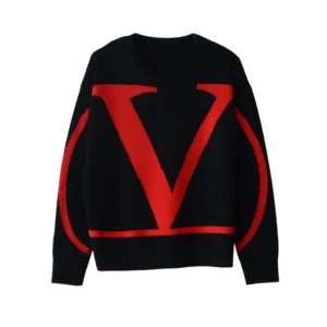 2025 New Women's Oversized Letter Embroidery Sweater, Round Neck Long Sleeve Knit Pullover, Casual Loose Fit Top -  200000345