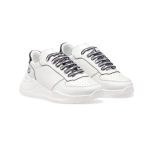 Original Valentino Shoes Innovative Materials and Smart Details Running Sneakers in White and Black Calf a Diktat of Coolness